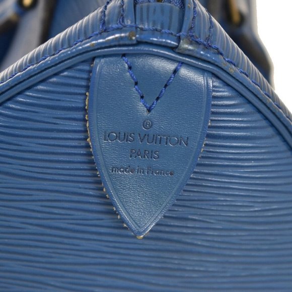LOUIS VUITTON LV Logo Speedy Travel Hand Bag Epi Leather Blue - Picture 8 of 16